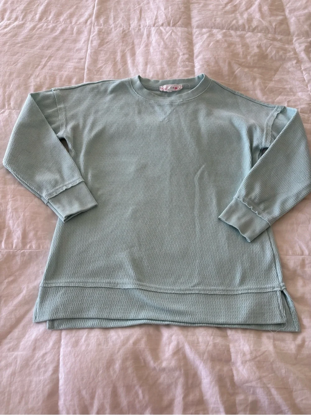 Pink Republic Girls Green Crew Neck Long Sleeve Knit Pullover Shirt Large 14